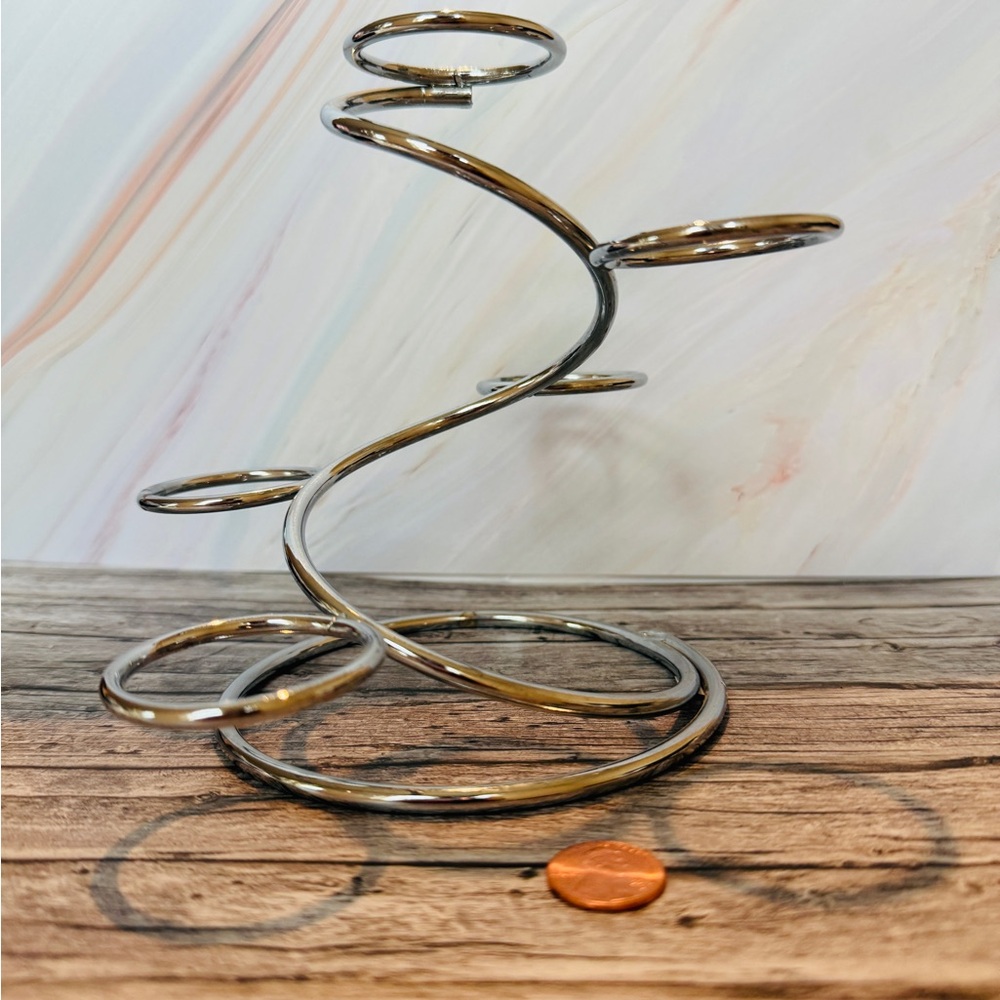 New Silver Spiral 5 Sphere Holder up to 64mm Crystal Gift Decor